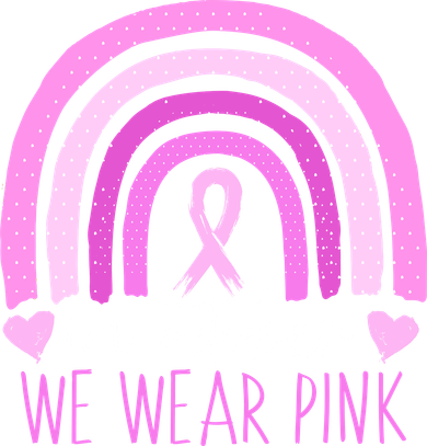 In October We Wear Pink Ribbon Rainbow Breast Cancer Awareness Coaster